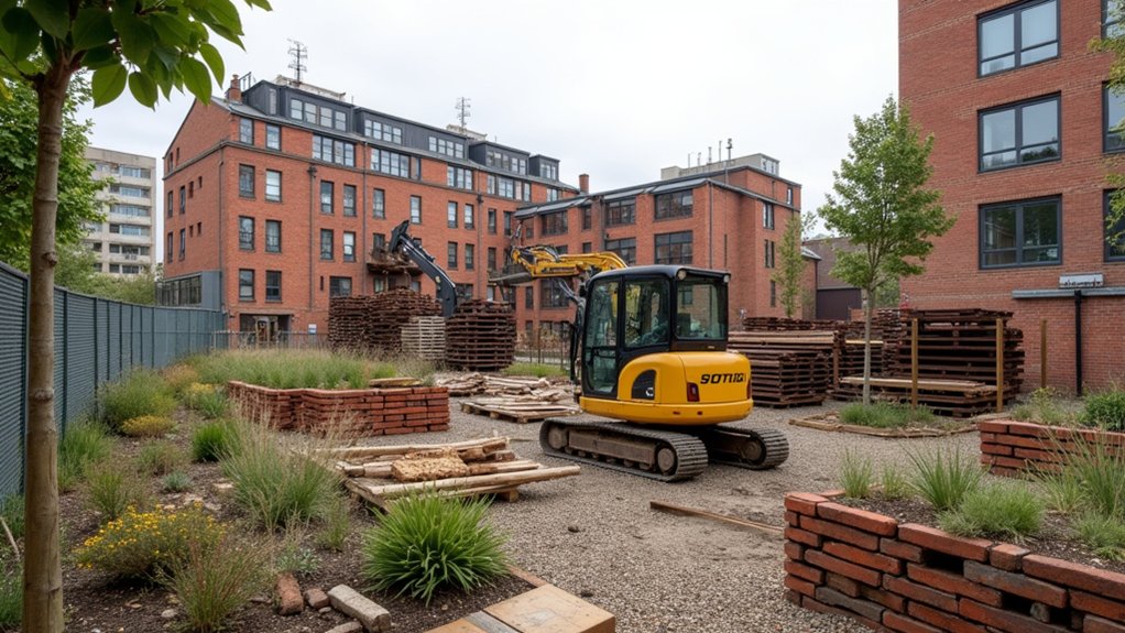 reclaimed materials enhance green spaces