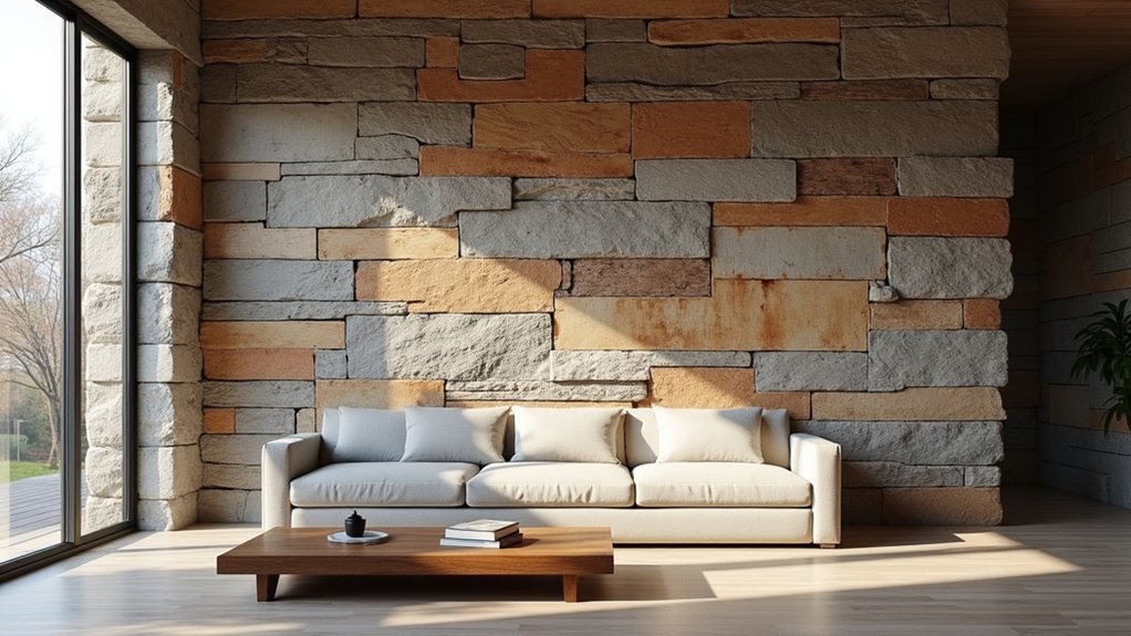 reclaimed quarry stone walls