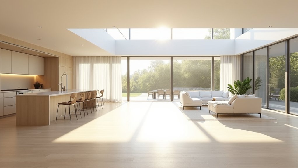 reflective finishes enhance natural light